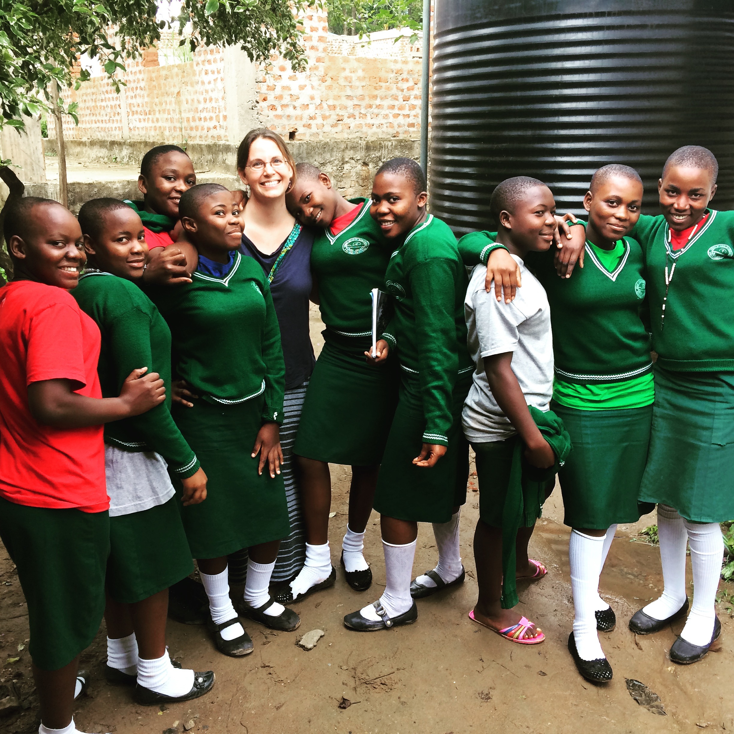 Sara Wentworth with children.