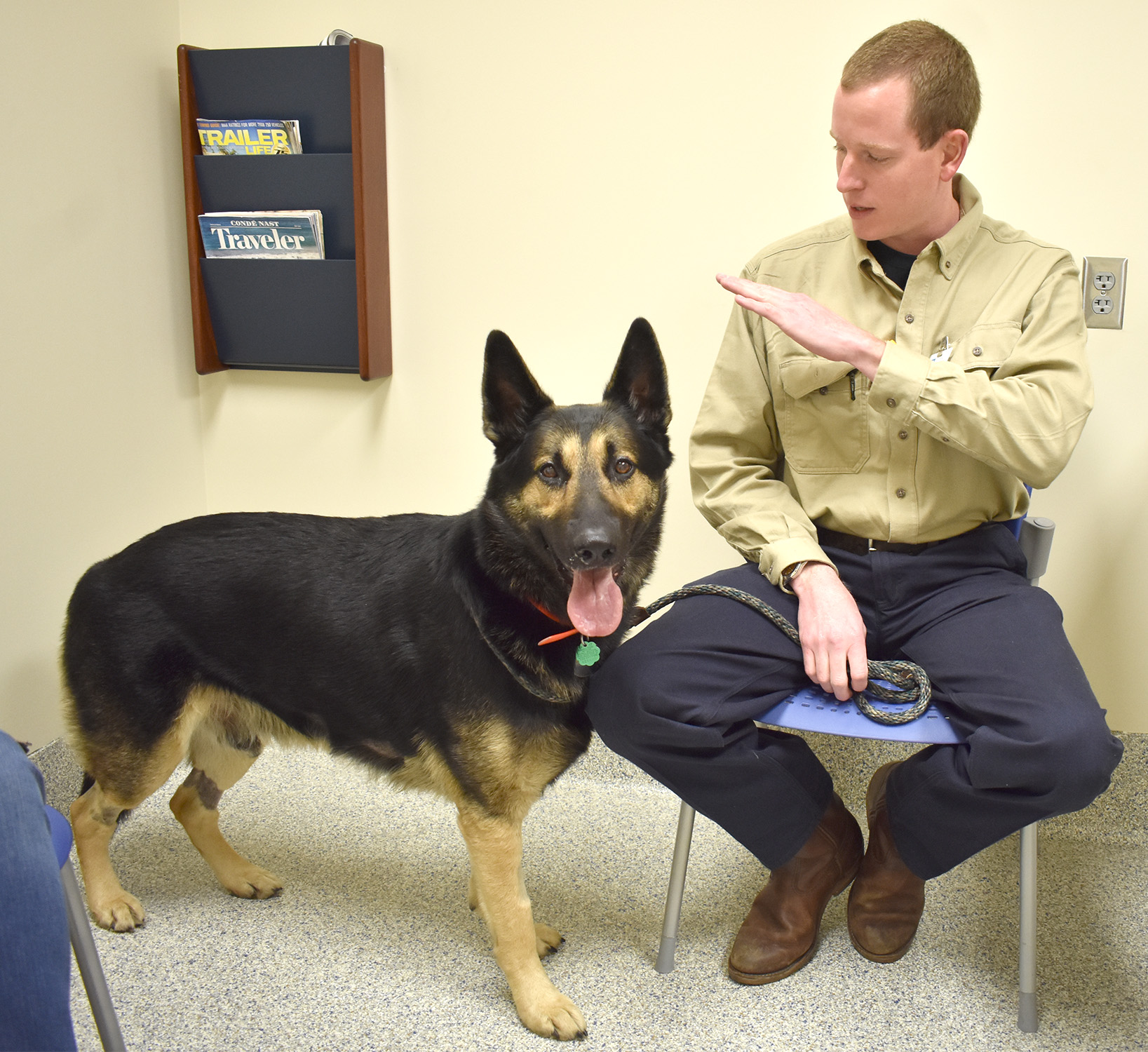 Adler and his owner Brad Mullins