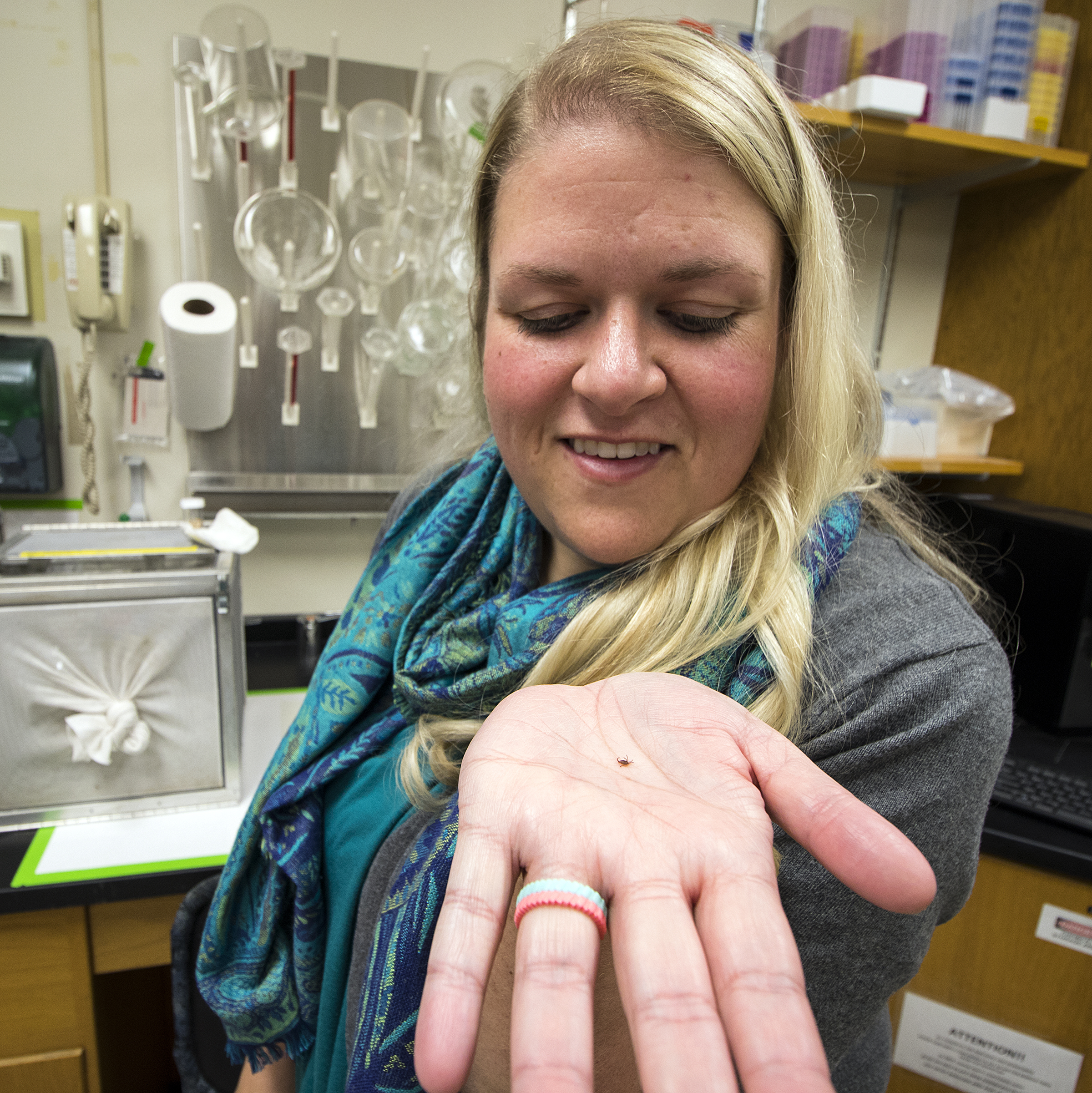 photo of Dr. Starkey with a tick