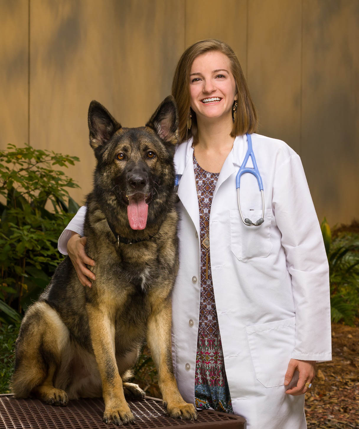 Brooke Barber and a dog.