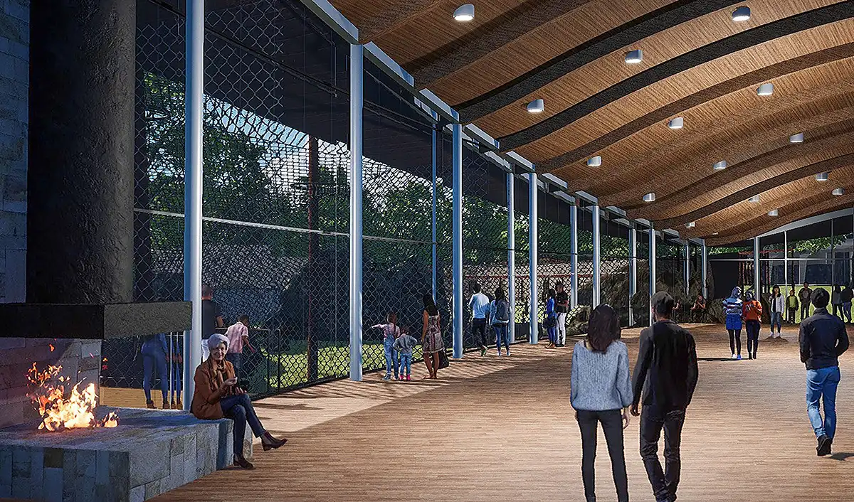 Artist depiction of raptor center interior