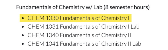Auburn chemistry course equivalent