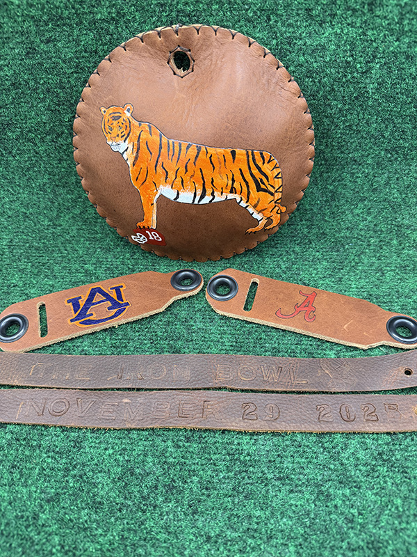 Auburn vs Alabama Iron Bowl Lure front with jess