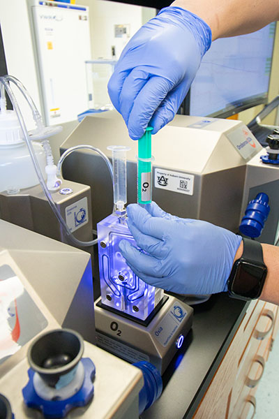 Ismaeel draws oxygen and hydrogen gas to mimic tissue normoxia